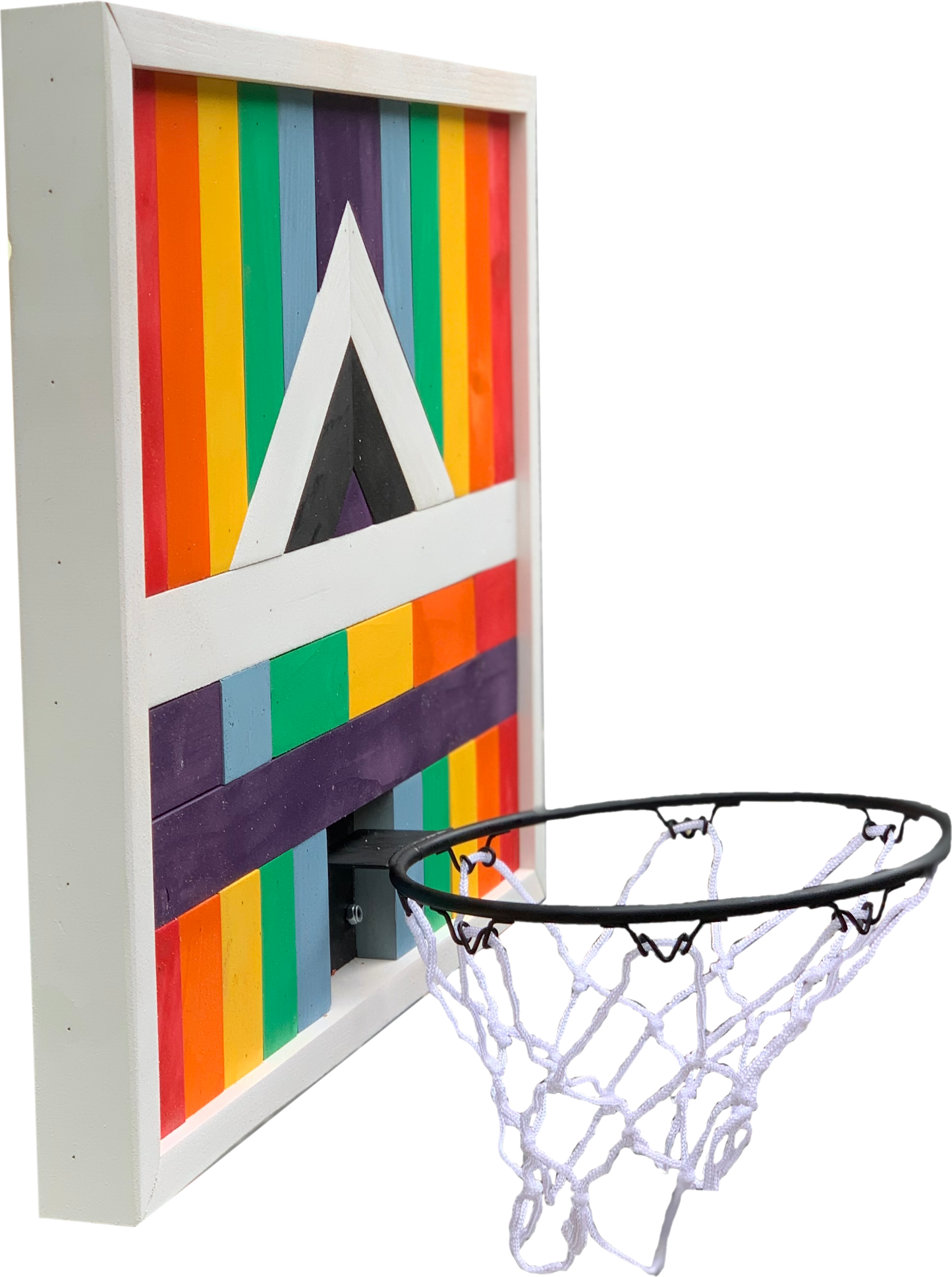 Rainbow Basketball Hoop Art