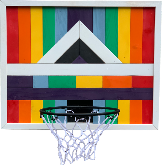 Rainbow Basketball Hoop Art