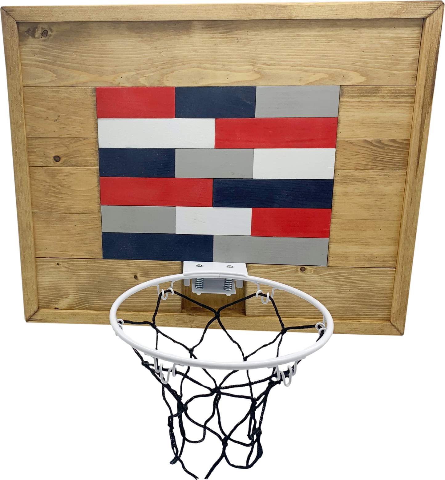 Brick Basketball Hoop Art RWB
