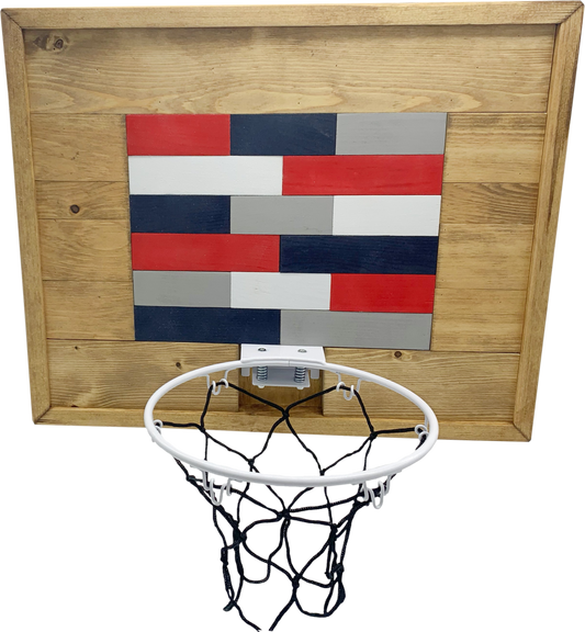 Brick Basketball Hoop Art RWB