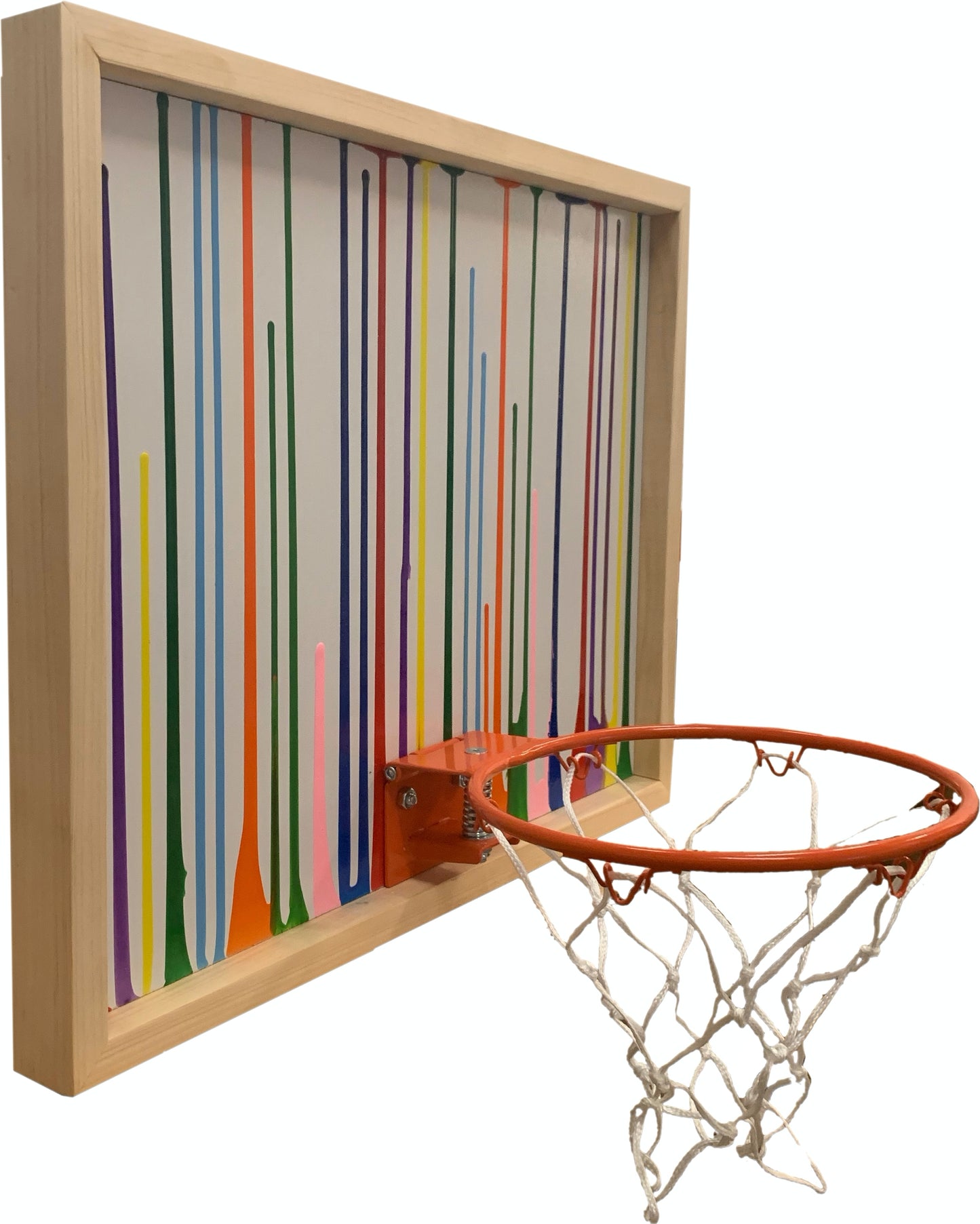 Rainbow Gravity Basketball Hoop Wall Art
