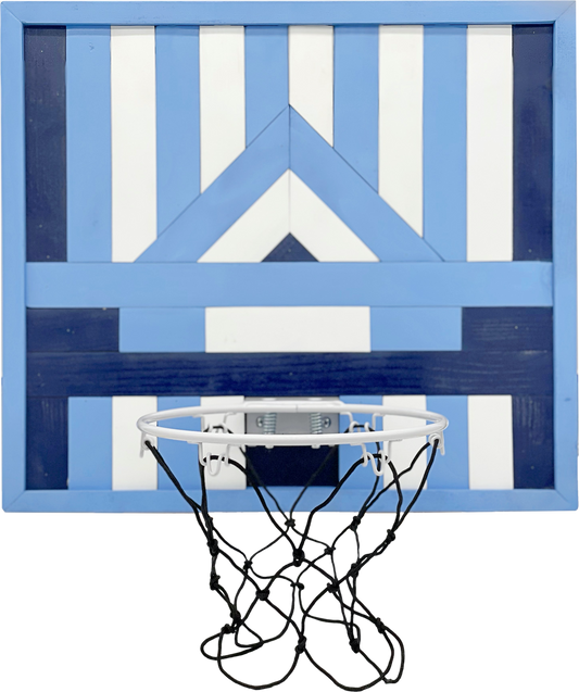 Blue Basketball Hoop Art